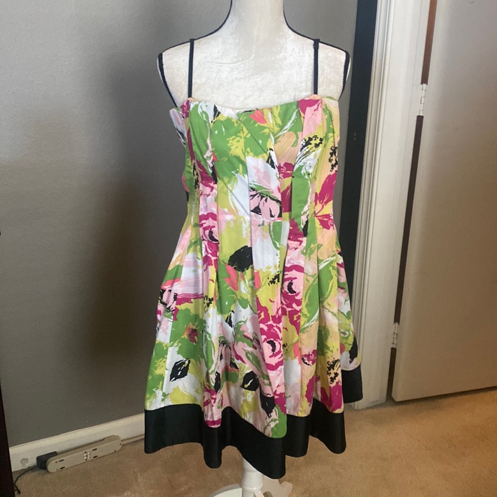 Bebe spaghetti strap floral print dress. Size L
